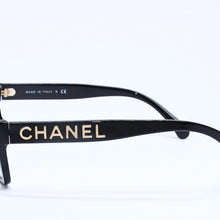 画像をギャラリービューアに読み込む, CHANEL シャネル スクエア型サングラス 5408 c.622/1W サイズ56□17 140 ブラック 伊達メガネ アイウェア ゴールドメタル金具 美品 中古 4a005243