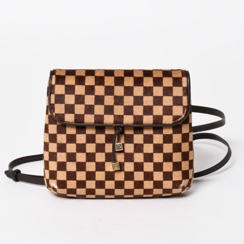 LOUIS VUITTON Gazelle Shoulder Bag M92130 Damier Sauvage Haraco Leather Brown Good Condition Used 4a005249