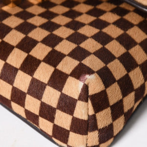 LOUIS VUITTON ルイヴィトン ガゼル ショルダーバッグ M92130 ダミエ ソバージュ ハラコ レザー ブラウン 美品 中古 4a005249