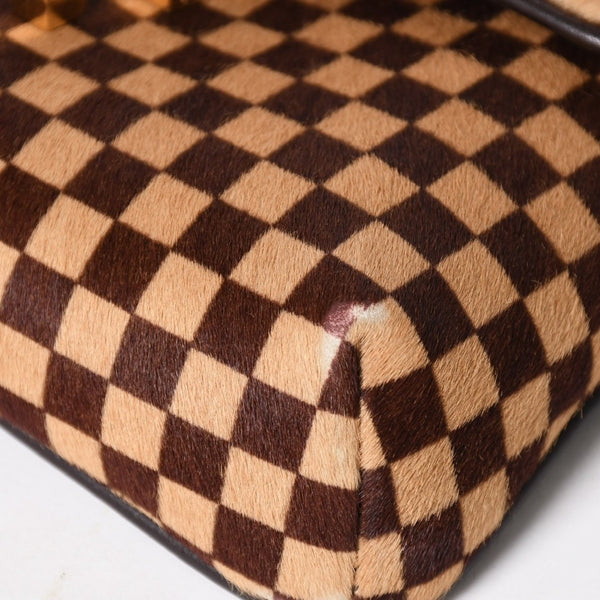 LOUIS VUITTON ルイヴィトン ガゼル ショルダーバッグ M92130 ダミエ ソバージュ ハラコ レザー ブラウン 美品 中古 4a005249
