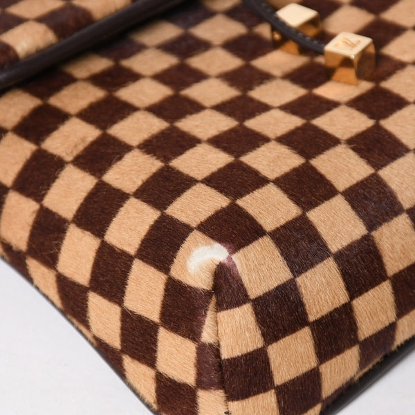 LOUIS VUITTON ルイヴィトン ガゼル ショルダーバッグ M92130 ダミエ ソバージュ ハラコ レザー ブラウン 美品 中古 4a005249