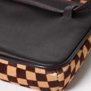 LOUIS VUITTON ルイヴィトン ガゼル ショルダーバッグ M92130 ダミエ ソバージュ ハラコ レザー ブラウン 美品 中古 4a005249