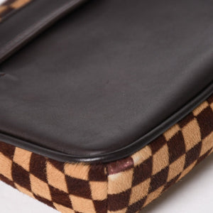 LOUIS VUITTON ルイヴィトン ガゼル ショルダーバッグ M92130 ダミエ ソバージュ ハラコ レザー ブラウン 美品 中古 4a005249