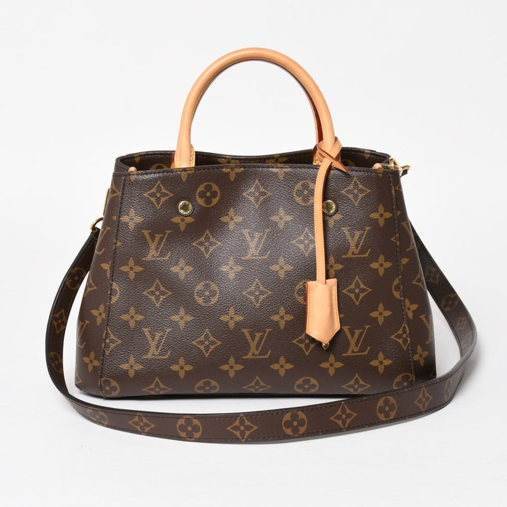 極美品 LOUIS VUITTON ルイヴィトン モンテーニュMM モノグラム ハンドバッグ M41056 ブラウン 中古 4a005309