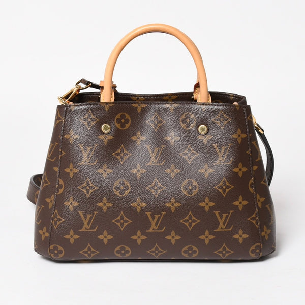 極美品 LOUIS VUITTON ルイヴィトン モンテーニュMM モノグラム ハンドバッグ M41056 ブラウン 中古 4a005309