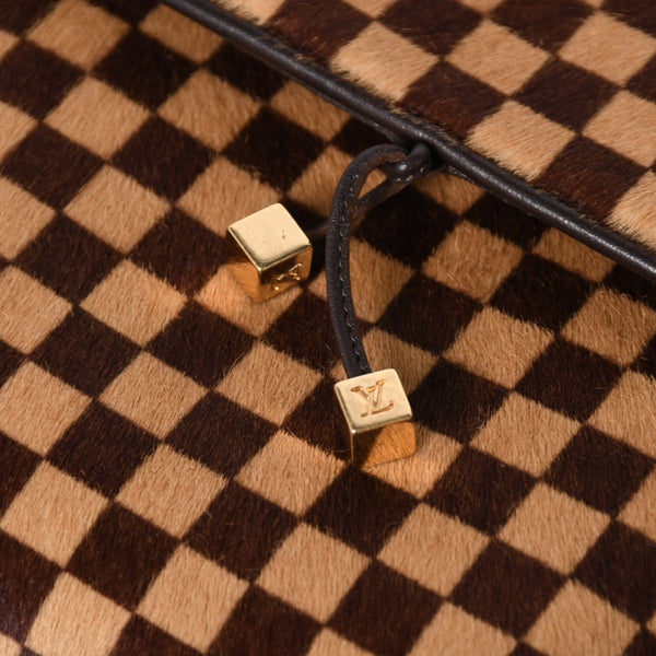LOUIS VUITTON ルイヴィトン ガゼル ショルダーバッグ M92130 ダミエ ソバージュ ハラコ レザー ブラウン 美品 中古 4a005249