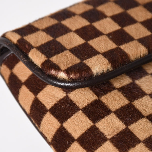 LOUIS VUITTON ルイヴィトン ガゼル ショルダーバッグ M92130 ダミエ ソバージュ ハラコ レザー ブラウン 美品 中古 4a005249