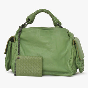 BOTTEGA VENETA Intrecciato Handbag 14413V174C 3102 Khaki Calf Good Condition Used 4a005250