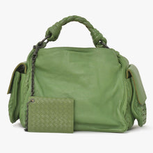 Load image into Gallery viewer, BOTTEGA VENETA ボッテガヴェネタ イントレチャート ハンドバッグ 14413V174C 3102 カーキ カーフ 美品 中古 4a005250
