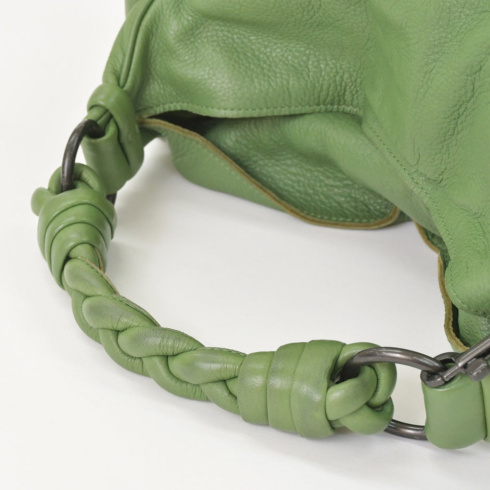 BOTTEGA VENETA ボッテガヴェネタ イントレチャート ハンドバッグ 14413V174C 3102 カーキ カーフ 美品 中古 4a005250
