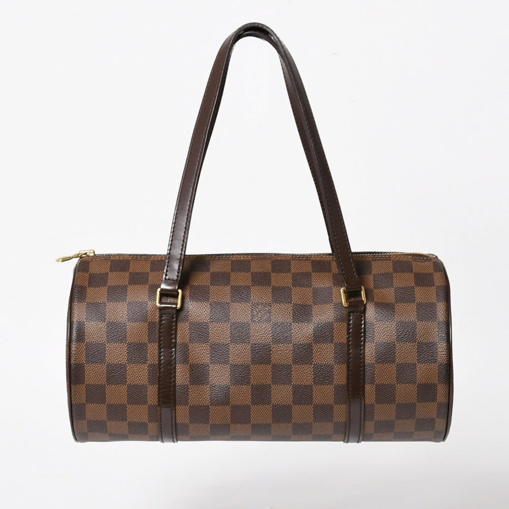 極美品 LOUIS VUITTON ルイヴィトン パピヨン30 ハンドバッグ N51303 ダミエ エベヌ ブラウン ゴールド金具 中古 4a005252