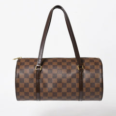 極美品 LOUIS VUITTON ルイヴィトン パピヨン30 ハンドバッグ N51303 ダミエ エベヌ ブラウン ゴールド金具 中古 4a005252