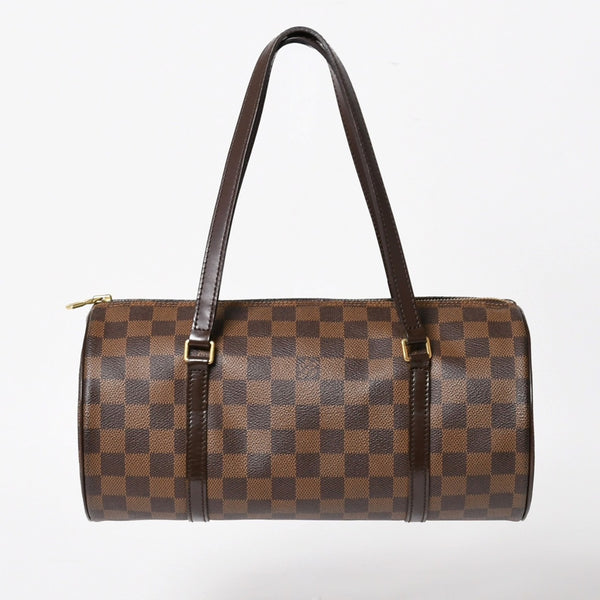 極美品 LOUIS VUITTON ルイヴィトン パピヨン30 ハンドバッグ N51303 ダミエ エベヌ ブラウン ゴールド金具 中古 4a005252