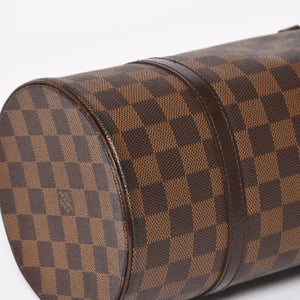 極美品 LOUIS VUITTON ルイヴィトン パピヨン30 ハンドバッグ N51303 ダミエ エベヌ ブラウン ゴールド金具 中古 4a005252