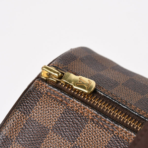 極美品 LOUIS VUITTON ルイヴィトン パピヨン30 ハンドバッグ N51303 ダミエ エベヌ ブラウン ゴールド金具 中古 4a005252