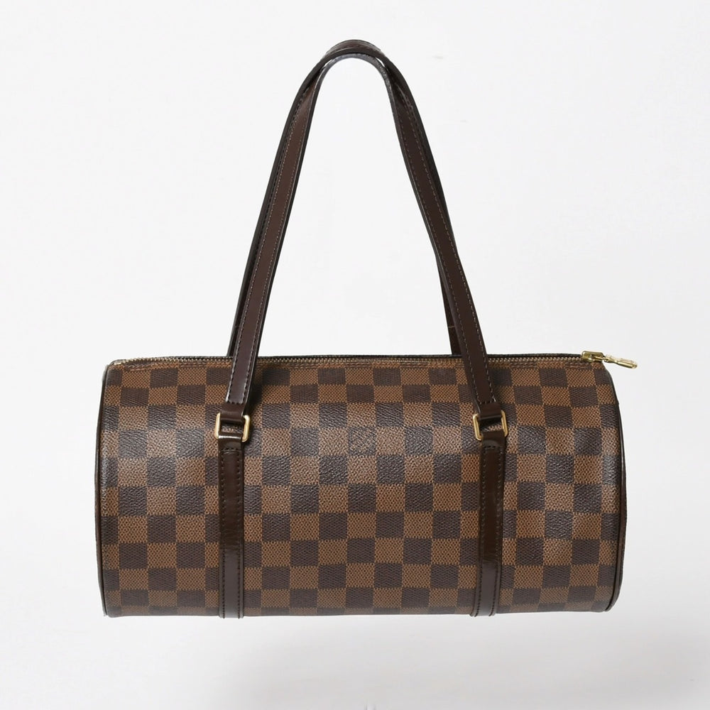 極美品 LOUIS VUITTON ルイヴィトン パピヨン30 ハンドバッグ N51303 ダミエ エベヌ ブラウン ゴールド金具 中古 4a005252