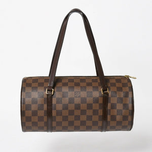 極美品 LOUIS VUITTON ルイヴィトン パピヨン30 ハンドバッグ N51303 ダミエ エベヌ ブラウン ゴールド金具 中古 4a005252