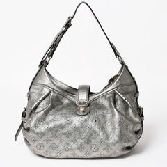 極美品 LOUIS VUITTON ルイヴィトン マヒナ XS ショルダーバッグ アルジャン メタリックシルバー シルバー M95718 中古 4a005253