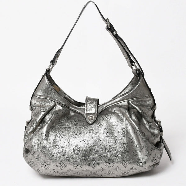 極美品 LOUIS VUITTON ルイヴィトン マヒナ XS ショルダーバッグ アルジャン メタリックシルバー シルバー M95718 中古 4a005253