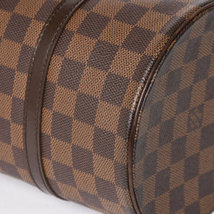 極美品 LOUIS VUITTON ルイヴィトン パピヨン30 ハンドバッグ N51303 ダミエ エベヌ ブラウン ゴールド金具 中古 4a005252