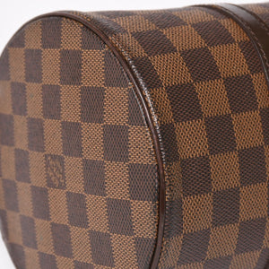 極美品 LOUIS VUITTON ルイヴィトン パピヨン30 ハンドバッグ N51303 ダミエ エベヌ ブラウン ゴールド金具 中古 4a005252