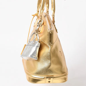 LOUIS VUITTTON ルイヴィトン ロックイット ハンドバッグ スハリ M91874 ゴールド金具 ゴールド シルバー 美品 中古 4a005337