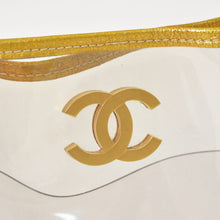画像をギャラリービューアに読み込む, CHANEL シャネル チェーントートバッグ ココマーク ビニール レザー ゴールド シルバー クリア マットゴールド金具 良品 中古 4a005254