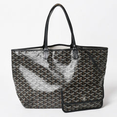 GOYARD ゴヤール Saint Louis PM サンルイ PM トートバッグ STLCROPMLTY01CL01P PVC レザー ブラック 良品 中古 4a005258