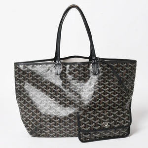 GOYARD ゴヤール Saint Louis PM サンルイ PM トートバッグ STLCROPMLTY01CL01P PVC レザー ブラック 良品 中古 4a005258