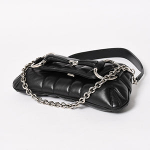 極美品 GUCCI グッチ ホースビット 2wayショルダーバッグ 764339 レザー ブラック シルバー金具 中古 4a005266