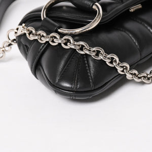 極美品 GUCCI グッチ ホースビット 2wayショルダーバッグ 764339 レザー ブラック シルバー金具 中古 4a005266
