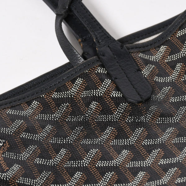 GOYARD ゴヤール Saint Louis PM サンルイ PM トートバッグ STLCROPMLTY01CL01P PVC レザー ブラック 良品 中古 4a005258