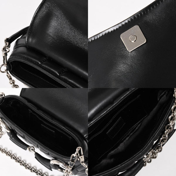 極美品 GUCCI グッチ ホースビット 2wayショルダーバッグ 764339 レザー ブラック シルバー金具 中古 4a005266