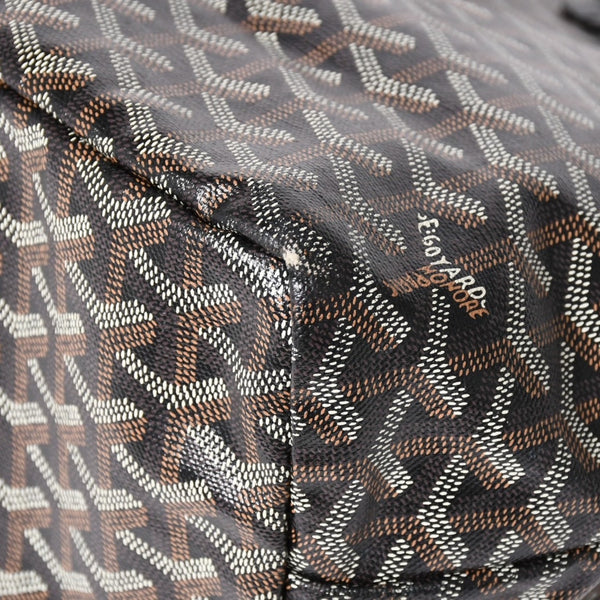 GOYARD ゴヤール Saint Louis PM サンルイ PM トートバッグ STLCROPMLTY01CL01P PVC レザー ブラック 良品 中古 4a005258