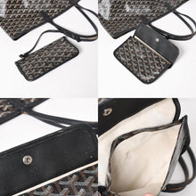 画像をギャラリービューアに読み込む, GOYARD ゴヤール Saint Louis PM サンルイ PM トートバッグ STLCROPMLTY01CL01P PVC レザー ブラック 良品 中古 4a005258