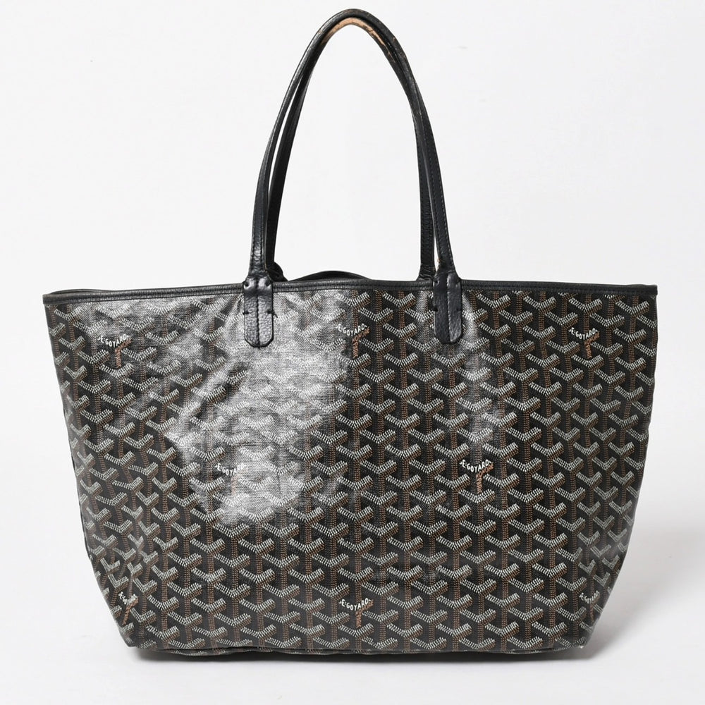 GOYARD ゴヤール Saint Louis PM サンルイ PM トートバッグ STLCROPMLTY01CL01P PVC レザー ブラック 良品 中古 4a005258