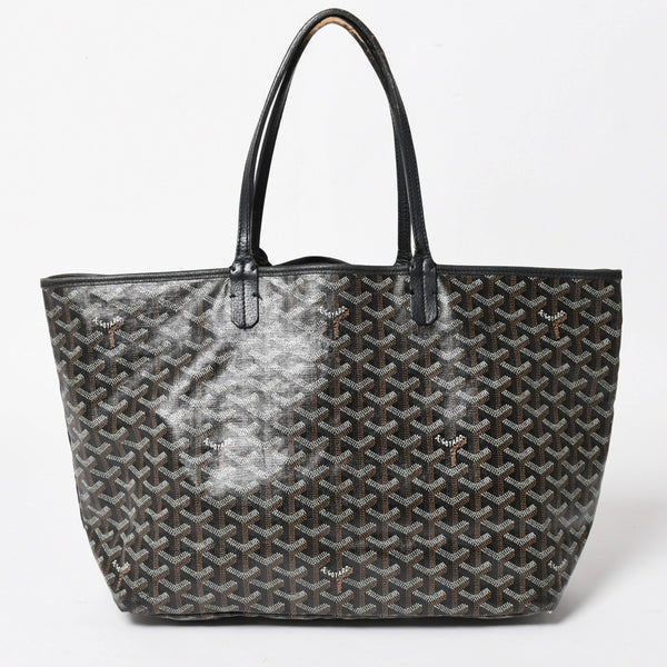 GOYARD ゴヤール Saint Louis PM サンルイ PM トートバッグ STLCROPMLTY01CL01P PVC レザー ブラック 良品 中古 4a005258