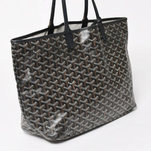 GOYARD ゴヤール Saint Louis PM サンルイ PM トートバッグ STLCROPMLTY01CL01P PVC レザー ブラック 良品 中古 4a005258