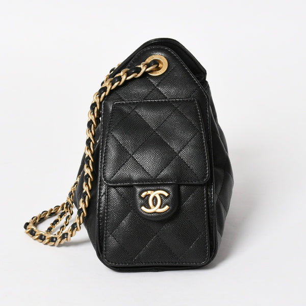 極美品 CHANEL シャネル CHANEL 25 ミニ チェーンショルダーバッグ AS5631 ランダム番台 ココマーク キャビアスキン 中古 4a005368