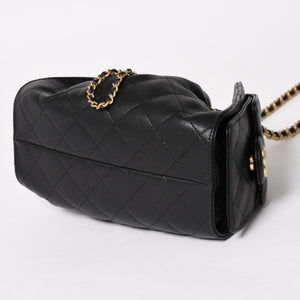 極美品 CHANEL シャネル CHANEL 25 ミニ チェーンショルダーバッグ AS5631 ランダム番台 ココマーク キャビアスキン 中古 4a005368