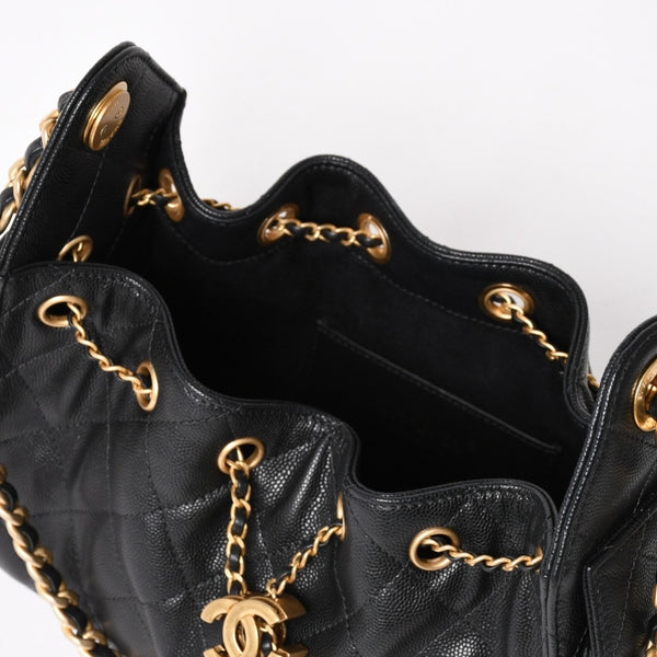 極美品 CHANEL シャネル CHANEL 25 ミニ チェーンショルダーバッグ AS5631 ランダム番台 ココマーク キャビアスキン 中古 4a005368