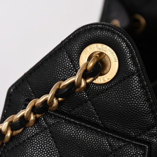 極美品 CHANEL シャネル CHANEL 25 ミニ チェーンショルダーバッグ AS5631 ランダム番台 ココマーク キャビアスキン 中古 4a005368