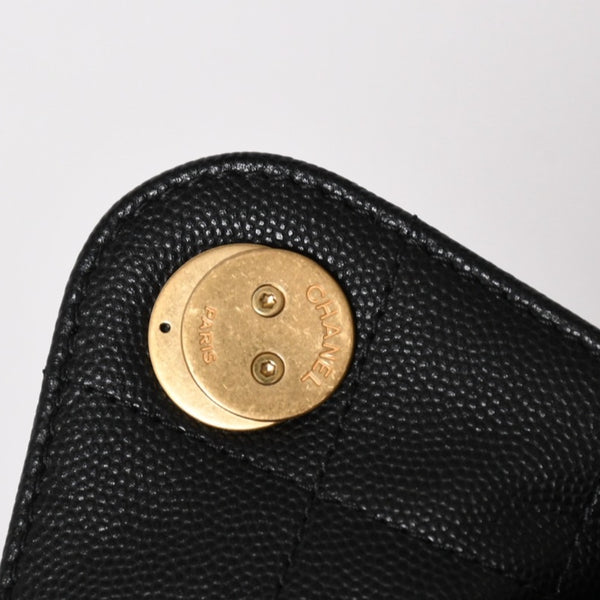 極美品 CHANEL シャネル CHANEL 25 ミニ チェーンショルダーバッグ AS5631 ランダム番台 ココマーク キャビアスキン 中古 4a005368