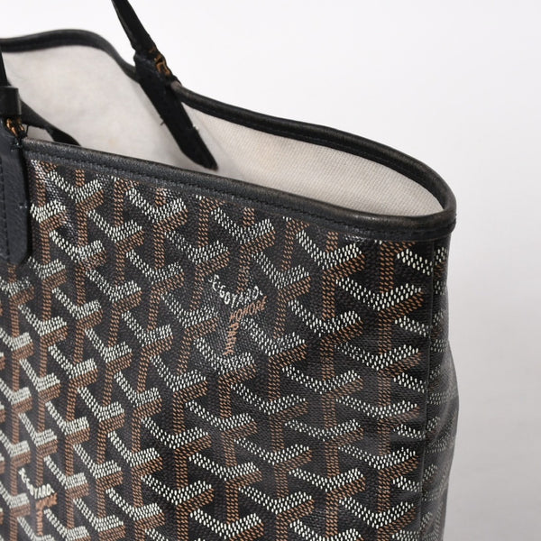 GOYARD ゴヤール Saint Louis PM サンルイ PM トートバッグ STLCROPMLTY01CL01P PVC レザー ブラック 良品 中古 4a005258