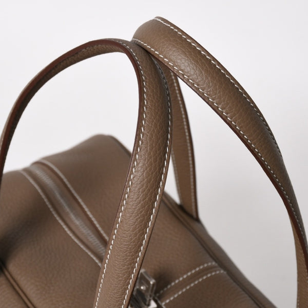 新品同様品 HERMES エルメス ヴィクトリア2 35 エトゥープ シルバー金具 トリヨンクレマンス Y刻印 トートバッグ トラベルバッグ 中古 4a005319