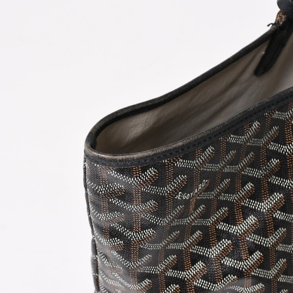 GOYARD ゴヤール Saint Louis PM サンルイ PM トートバッグ STLCROPMLTY01CL01P PVC レザー ブラック 良品 中古 4a005258