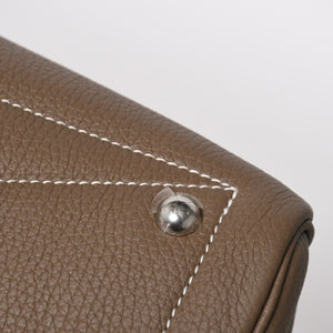 新品同様品 HERMES エルメス ヴィクトリア2 35 エトゥープ シルバー金具 トリヨンクレマンス Y刻印 トートバッグ トラベルバッグ 中古 4a005319