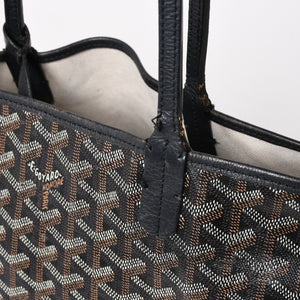 GOYARD ゴヤール Saint Louis PM サンルイ PM トートバッグ STLCROPMLTY01CL01P PVC レザー ブラック 良品 中古 4a005258