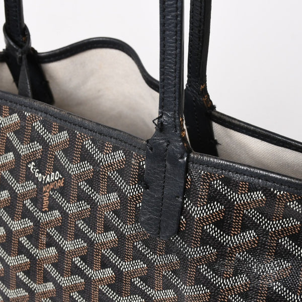 GOYARD ゴヤール Saint Louis PM サンルイ PM トートバッグ STLCROPMLTY01CL01P PVC レザー ブラック 良品 中古 4a005258