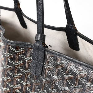 GOYARD ゴヤール Saint Louis PM サンルイ PM トートバッグ STLCROPMLTY01CL01P PVC レザー ブラック 良品 中古 4a005258